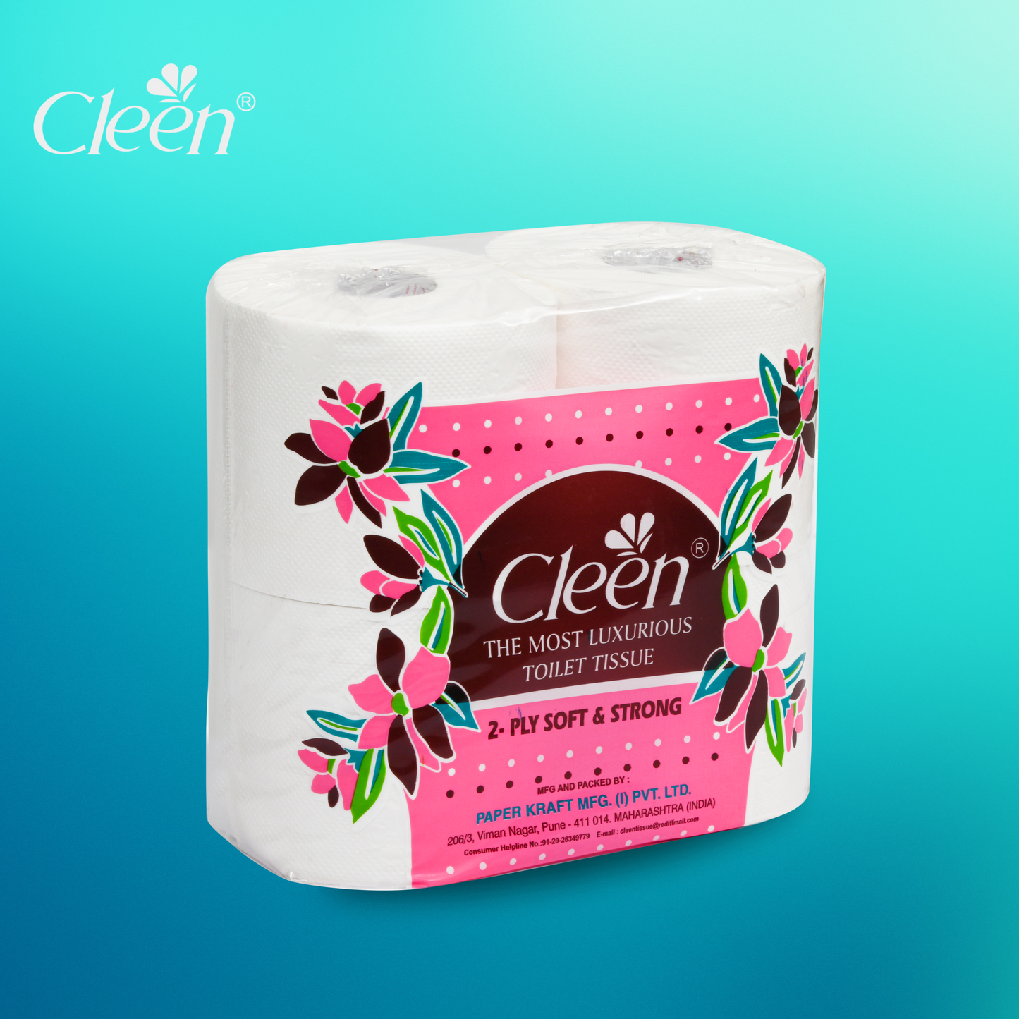 Cleen Toilet Roll - 800 GM ( 400 Sheets x 4 Rolls )