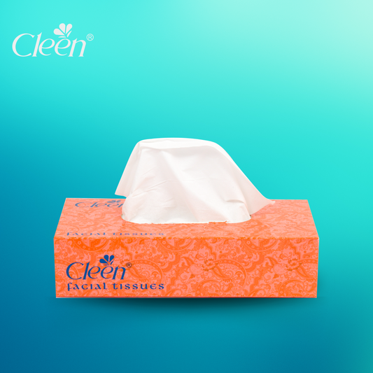 Cleen Facial Tissue Box - 80 Pulls ( Pack of 3 )