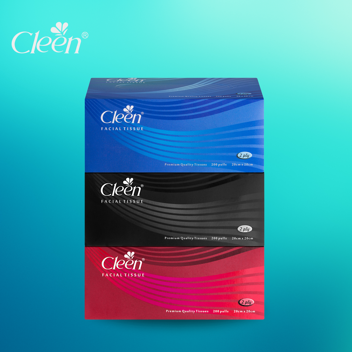 Clenz Tissue Cleen Facial Tissue Box - 200 Pulls (Pack of 3) – Cleen Tissues